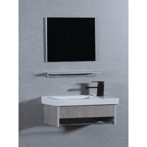 Marble Surface Ceramic Decorative Washbasin 50×30 cm, Light Wooden Color with Wooden Cabinet | Al Muhaidib Sanitary and Ceramic