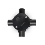 علبة قسام كهرباء دائرية UPVC صلب، 4 اتجاهات، مقاس 20 مم، لون اسود | المنار