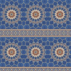 موكيت مساجد من هت ست أزرق فاتح، ارتفاع خيط 12 ملم، تصميم إسلامي | موديل سوبر مودة
