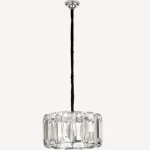 Classic Crystal Pendant, Chrome Color, Dimensions 107x84x31 cm