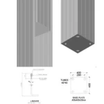 Garden Bollard light length 6 meters, Power 50 W, base 400 x 400 mm