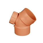 UPVC Plastic Access Elbow 45° Diameter 110 mm, Length 170 mm, Orange Color | Cosmoplast 