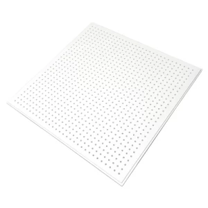 Perforated Fiberglass Reinforced Gypsum Ceiling Square Edge 600x600 mm, 12.5 mm Thick, White, Circle Design | Quality Industry Co. Ltd