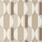 Belgian Geometric wallpaper, size 10 m x 0.53 m, beige with gold color, model Maison
