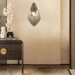 ابليك جداري ذهبي مودرن لمبة واحدة، ارتفاع 30 سم، عرض 16 سم