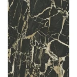 Italian marble wallpaper, size 10 m x 1.06 m, black with gold color, model 84601 