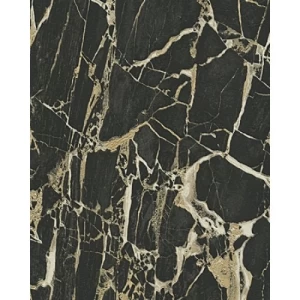 Italian Marble Wallpaper 10m x 1.06m Black with Gold, Model 84601 | Balbaid Decor Company