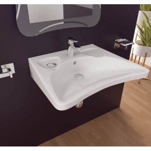 Hanging Bath Washbasin Size 150x605x150 mm, White Color | Saudi Ceramics