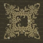 Patterned wallpaper, length 10 m, width 0.70 m, dark green color, model 13060