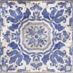 Veracruz Porcelain Tiles for Floors, Andalusian Design, Blue and White Color, Dimensions 15×15 cm
