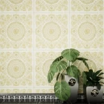 ورق حائط نقشات، مقاس 10 م×50 سم، لون ذهبي