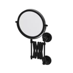 Silver Wall-Mounted Magnifying Mirror, Circular Design, Black Color