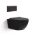 Floating Ceramic Toilet, Round, black, Size 48.5 × 36 × 37 cm 