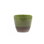 فازة نبات سيراميك مقاس 19×17سم لون بني مع زيتوني