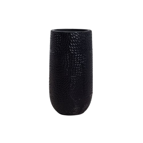 حوض زرع أسمنتى، عرض 36 سم، ارتفاع 65 سم، لون اسود 