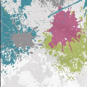 Vinyl Wallpaper Youthful Design 10m×53cm Purple Blue Yellow Gray | Luxury line