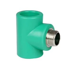 PPR Tee with Male Insert Diameter 31.00 mm Inside, 42.00 mm Outside, Green | Modern Technology Factory for Plastic