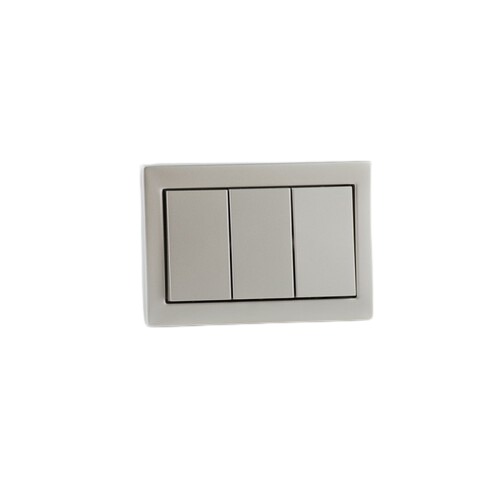 Triple Switch 16A K5, Size 14×7 cm, Silver Color | 