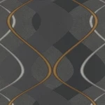 Decorative Wall Covering Venice Collection, Black With Brown Color, Dimensions 5 m², Germany,  Item Number 47-5770