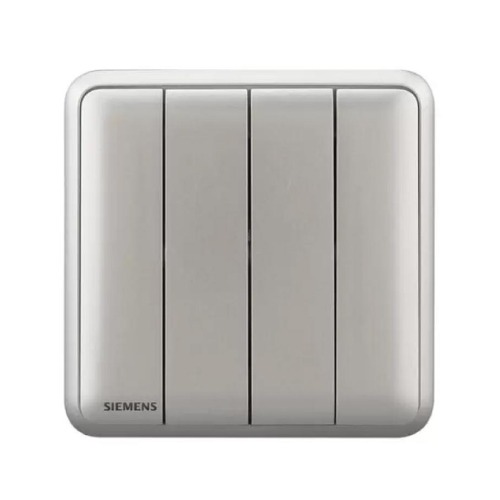 10A 4 Gang 2 Way Light Switch 86x86mm, Dark Silver | Siemens (Delta Seata)