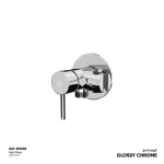 Wall Shattaf Mixer with Stand Size 16.2×7 cm, Glossy Chrome Color