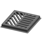 Cast Iron Gully Grating Size 550×550 mm, Square Shape,  Depth 80 mm    Gray Color | Saudi Cast Factory
