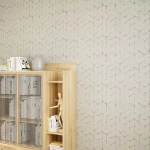 ورق حائط تصميم هندسي، لون بني فاتح، مقاس 10 م×50 سم 