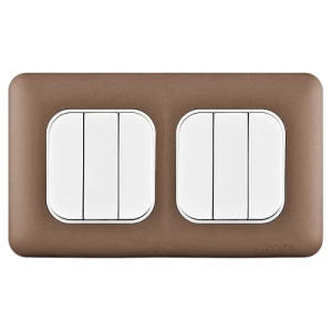 10 Amp Light Switch 6 Gang 2 Way, Copper Color, 7x14 cm, 250V | Spectra
