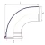 كوع طويل UPVC زاوية °87.5 مقاس 110 مم، طول 225 مم، لون رمادي | Cosmoplast - Image 2