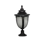 فانوس إضاءة خارجي أرضي كبير، الأبعاد 33×60 سم، لون أسود