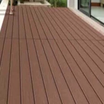 ألواح أرضيات WPC خارجية بديل خشب، لون بني، طول 220 سم، عرض 15.45 سم