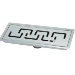 Floor drainage grate, silver color, dimensions 30x10 cm