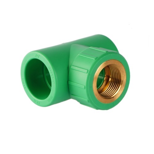 PPR Tee with Male Insert Size 3/4×25 inch Green Color | Al-Manar Pipes Factory