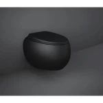 Wall Hung Toilet Seat Size 53×40 cm, Round Matte Black 