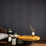 ورق جدران تصميم نقشات، مقاس 10 م×50 سم، لون ازرق داكن