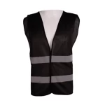 Medium duty safety vest, black color, with reflective strip and velcro, weight 1 kg, size xxxxl