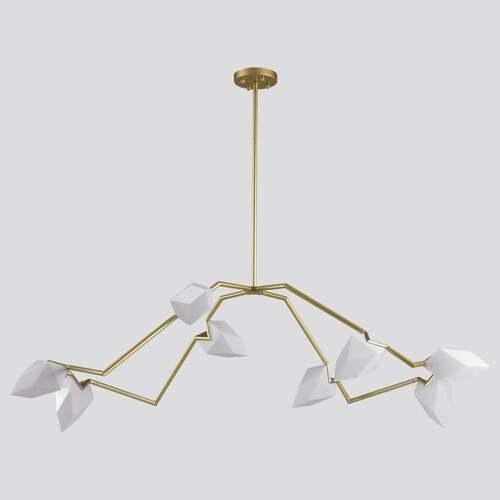 Ceiling Chandelier 8 Bulbs 118.6x120 cm Gold and White | LI661301