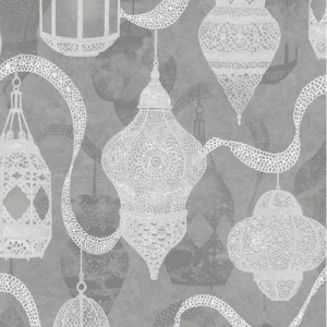 ورق جداري بلجيكي تصميم شرقية لون رمادي 10 م × 0.53 م | شركة ابيات