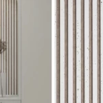 ألواح خشب جدارية، عرض 20 سم، سماكة 122 ملم، لون بيج