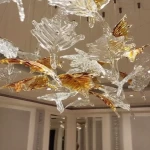 Glass Paper Pendant, Multi-Color, 220 Volt, Chain Length 65 cm