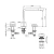 Three Hole Washbasin Faucet Depth 19.1 cm Height 21.3 cm Chrome/Matte Black | Hatch Company - Image 2