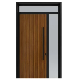 Aluminum Exterior Entrance Soundproof Black and Brown, Custom Size | AL-77