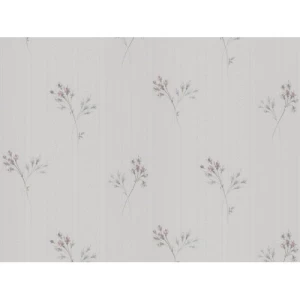 Italian Wallpaper Floral Design Pale Gray, Size 10mx0.53m, Model Z66863 | Balbaid Decor Company