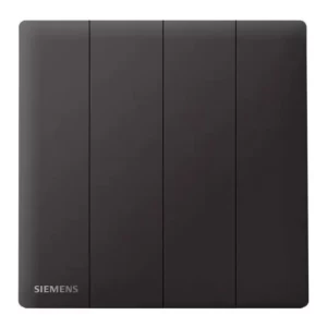 10A 4 Gang 2 Way Light Switch 86x86mm, Black, 250V | Siemens (Delta Peleus)