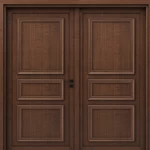 باب مزدوج بريميوم خشب، لون بني غامق، مقاس 220 × 235 سم، موديل EX05