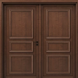 Double Premium Wooden Door 220 × 235 cm, Dark Brown Color | YT-43029768
