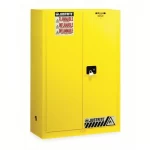 Flammable Safety Cabinet, 45 Gallon, 43 x 18 x 65 inch, Yellow color