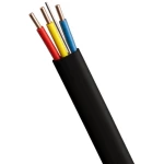 كيبل كهرباء مسطح 1.5 مم 3 خطوط مع موصل أرضي، نحاس مصمت، 300/500 فولت، (PVC 70°C)، غلاف أسود، طول البكرة 100 متر | السعودية للكابلات