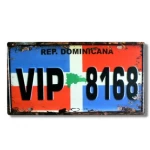 لوح زخرفي معدني أحمر وأزرق، مقاس 30x15 سم