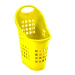 عربة تسوق بلاستيك اتش دي بي اي بعجلات، مقاس 82×40×45 سم، أصفر اللون، رمز المنتج QO8IM